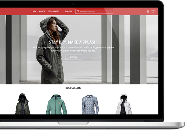 Helly Hansen website is powered by Magento